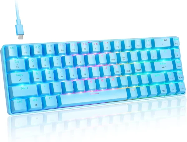 MAGIC-REFINER MK14 60% Mini Mechanical Gaming Keyboard with RGB Backlit & Blue Switches